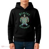Bimini, Bahamas Tribal Turtle Gift Kids Hoodie thumb 4