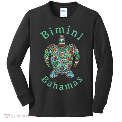 Bimini, Bahamas Tribal Turtle Gift Kids Long Sleeve Shirt