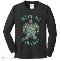 Bimini, Bahamas Tribal Turtle Gift Kids Long Sleeve Shirt thumb 0