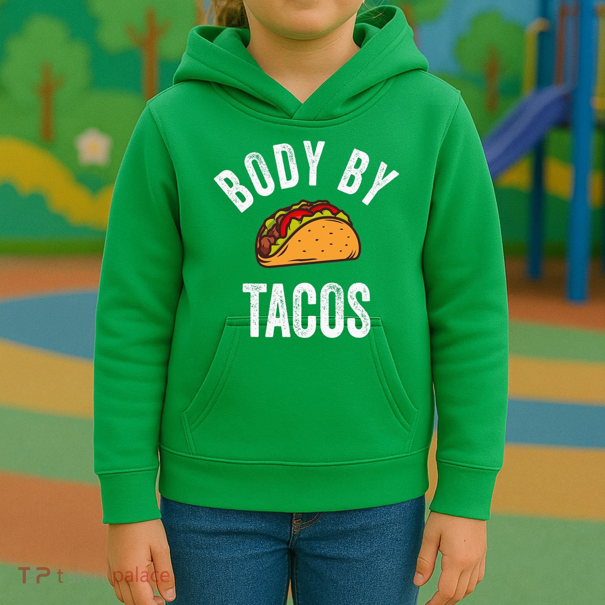 Body By Tacos Funny Cinco De Mayo Mexican Party Kids Hoodie