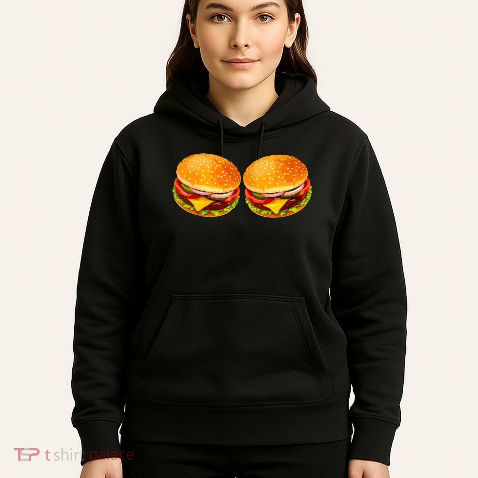 Big Boobs Two Big Hamburger Titty Boobie Hoodie