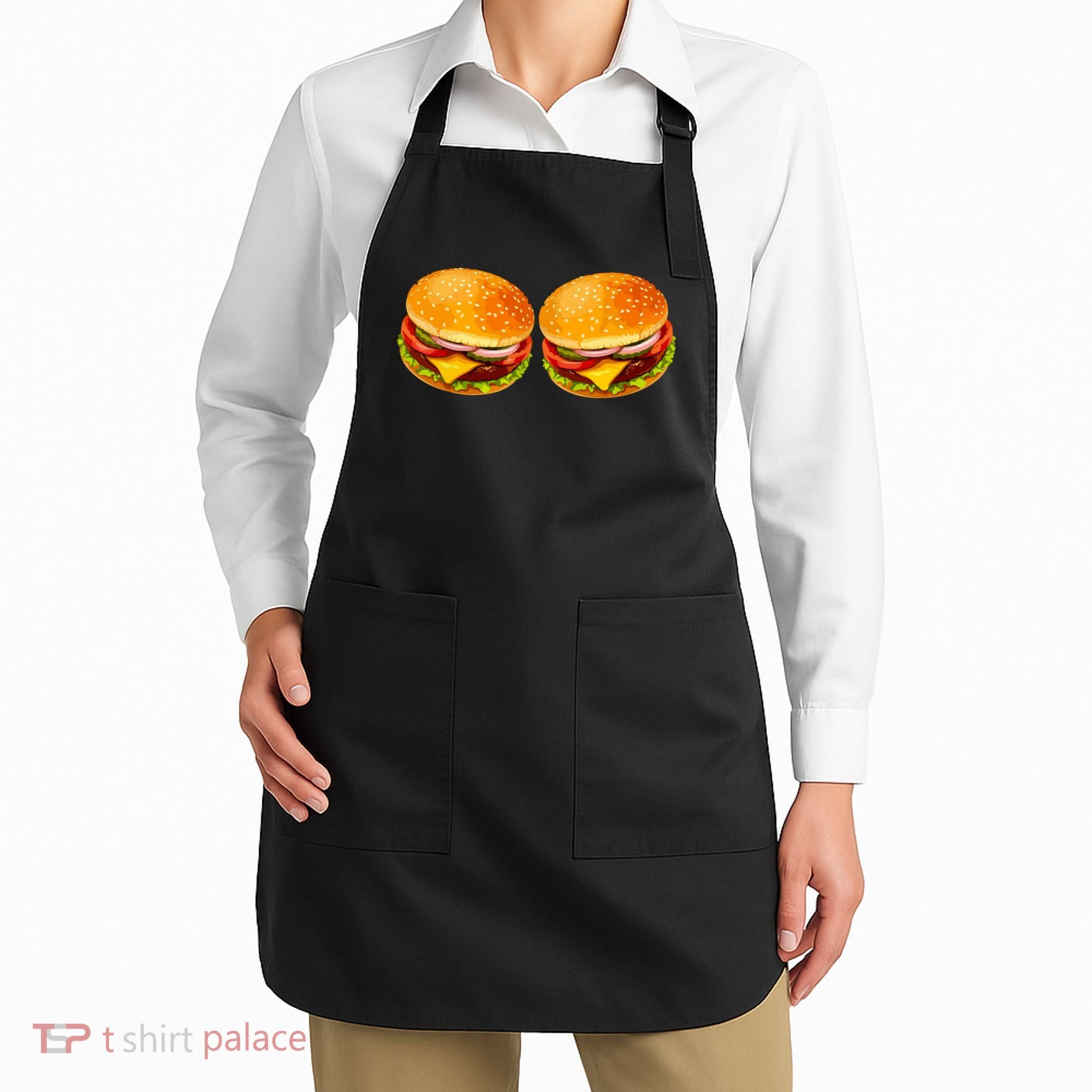 Big Boobs Two Big Hamburger Titty Boobie Apron