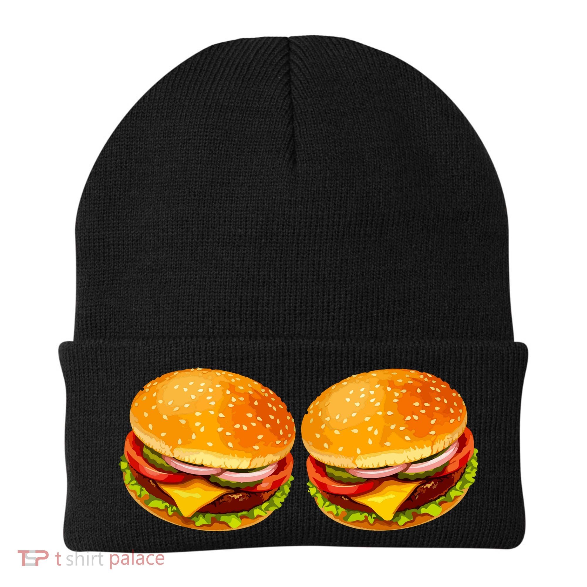 Big Boobs Two Big Hamburger Titty Boobie Beanie