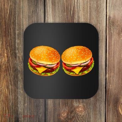 Big Boobs Two Big Hamburger Titty Boobie Coaster
