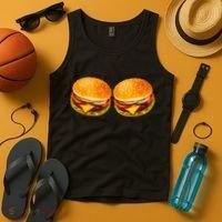 Big Boobs Two Big Hamburger Titty Boobie Tank Top thumb 4