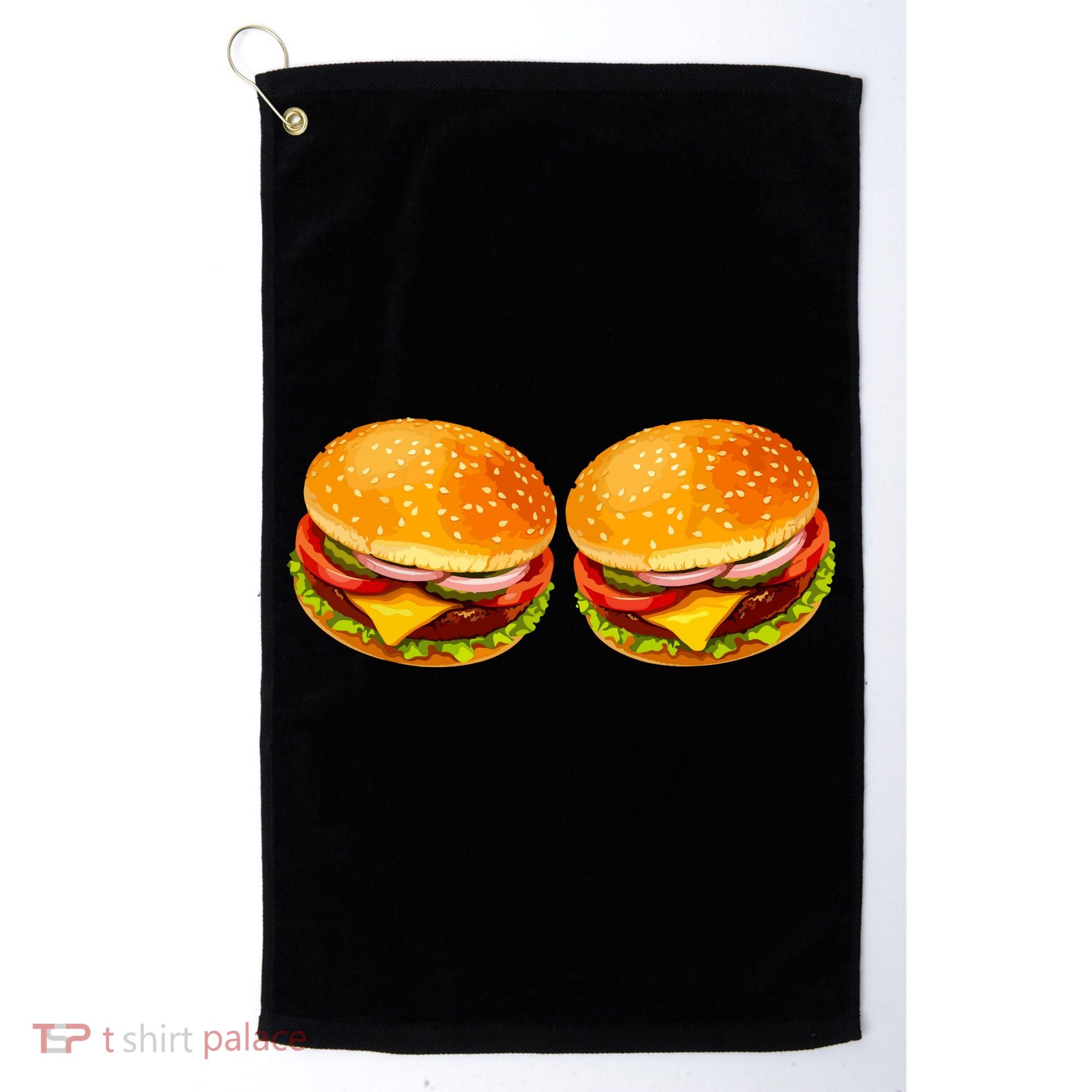 Big Boobs Two Big Hamburger Titty Boobie Golf Towel