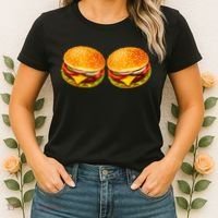 Big Boobs Two Big Hamburger Titty Boobie Women's T-Shirt thumb 2