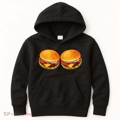Big Boobs Two Big Hamburger Titty Boobie Kids Hoodie