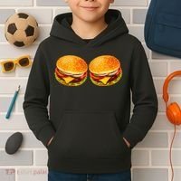 Big Boobs Two Big Hamburger Titty Boobie Kids Hoodie thumb 2