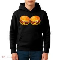 Big Boobs Two Big Hamburger Titty Boobie Kids Hoodie thumb 4