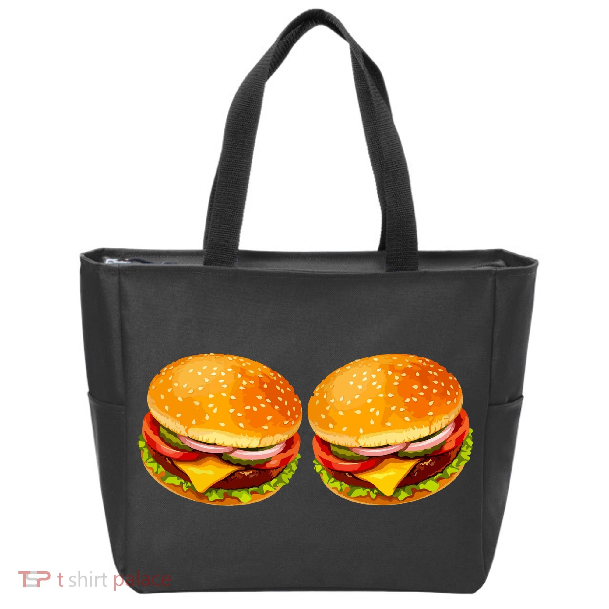 Big Boobs Two Big Hamburger Titty Boobie Tote Bag