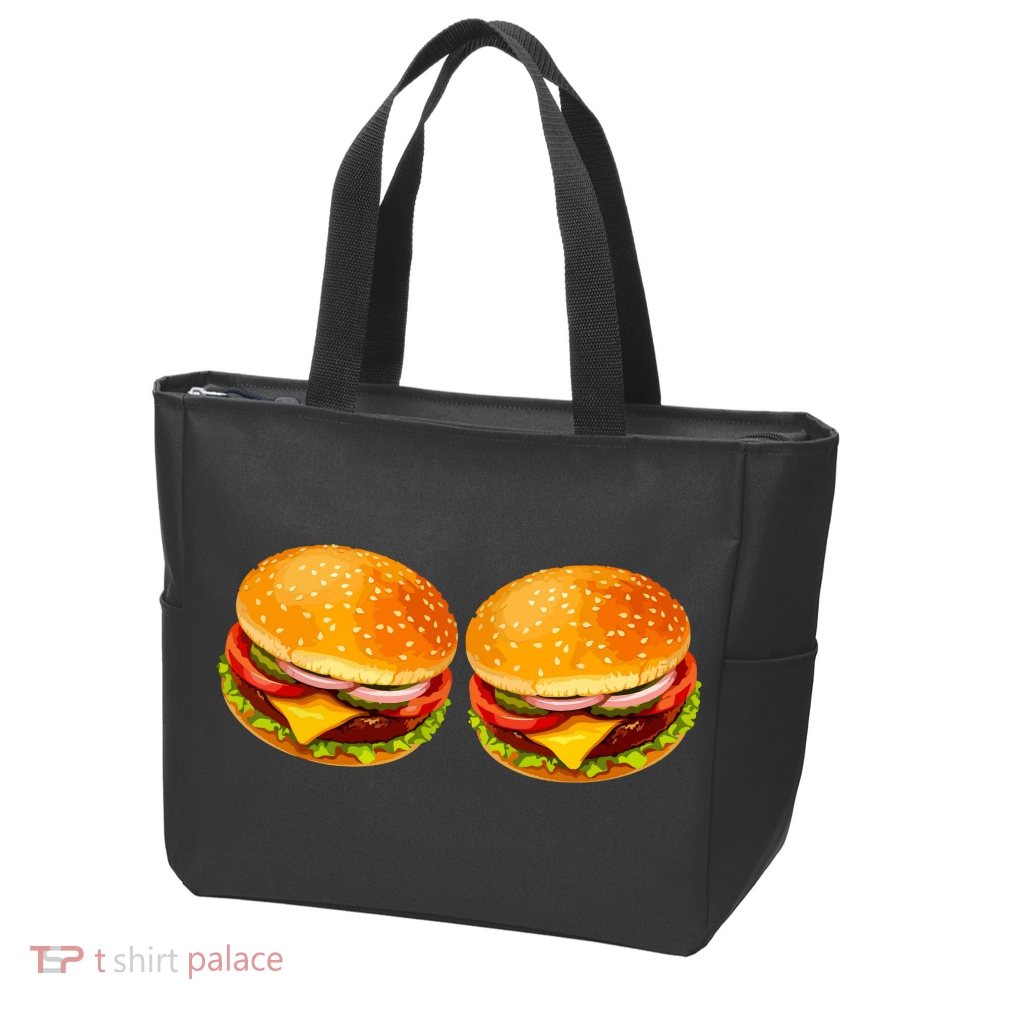 Big Boobs Two Big Hamburger Titty Boobie Tote Bag