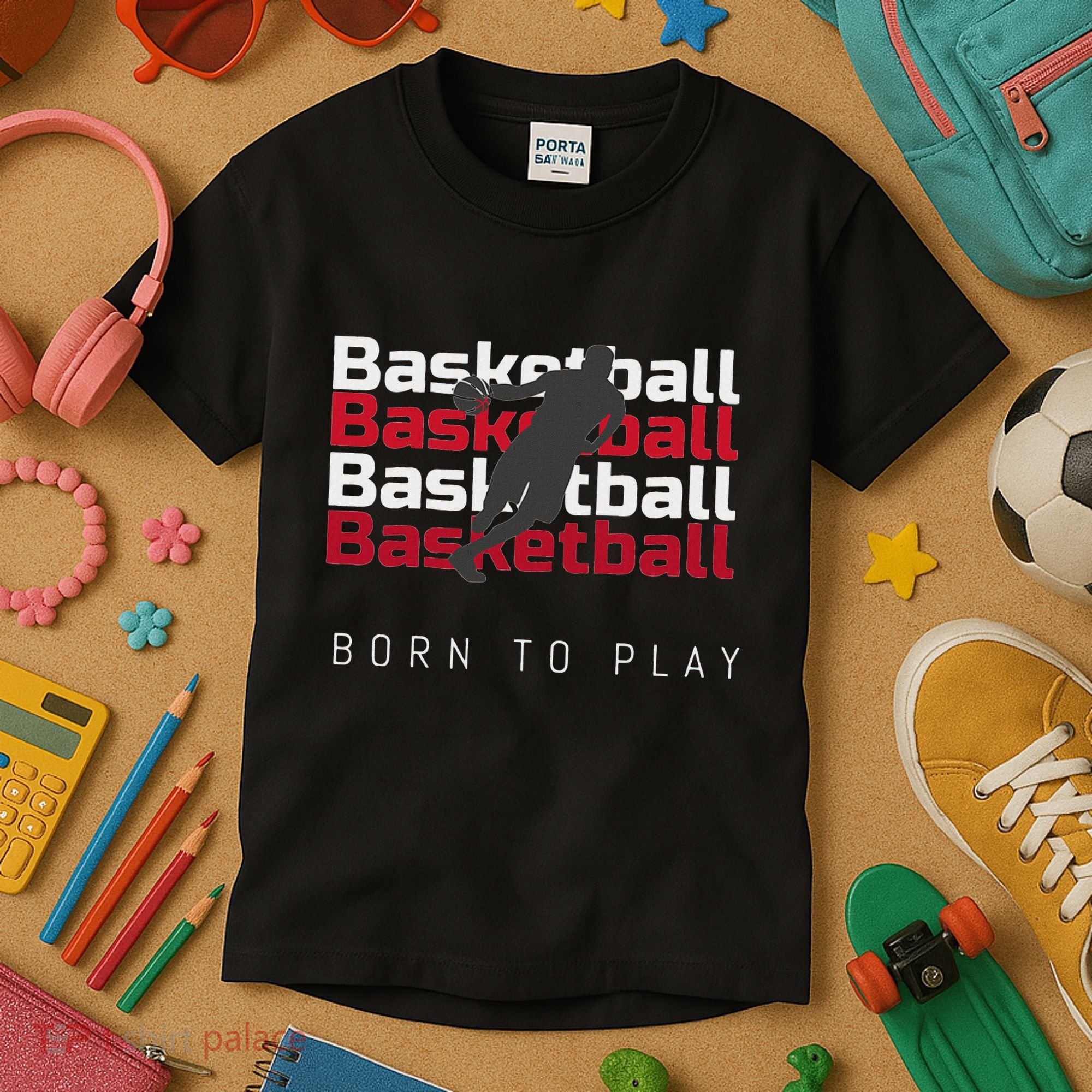 Basketball Born To Play Kids T-Shirt