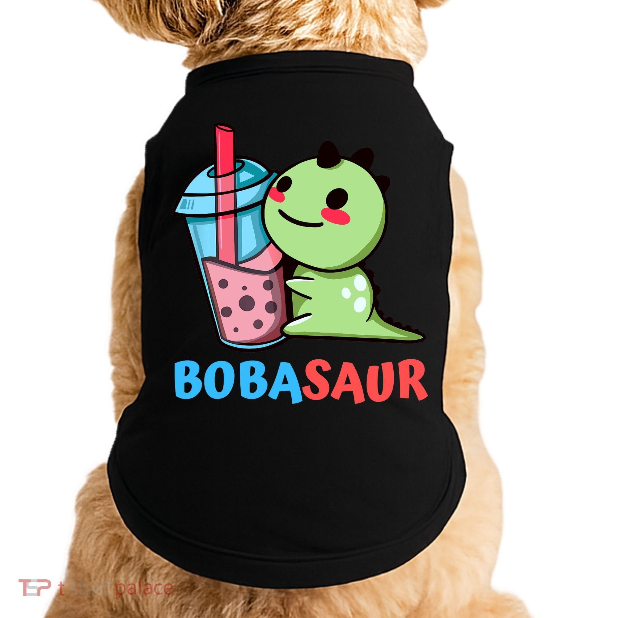 Bobasaur Bubble Tea Boba Dinosaur Kawaii Cute Dino Pun Doggie Tank