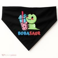 Bobasaur Bubble Tea Boba Dinosaur Kawaii Cute Dino Pun USA-Made Doggie Bandana thumb 0