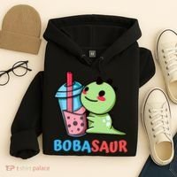 Bobasaur Bubble Tea Boba Dinosaur Kawaii Cute Dino Pun Hoodie thumb 4