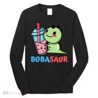 Bobasaur Bubble Tea Boba Dinosaur Kawaii Cute Dino Pun Long Sleeve Shirt thumb 0