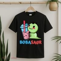 Bobasaur Bubble Tea Boba Dinosaur Kawaii Cute Dino Pun T-Shirt thumb 2