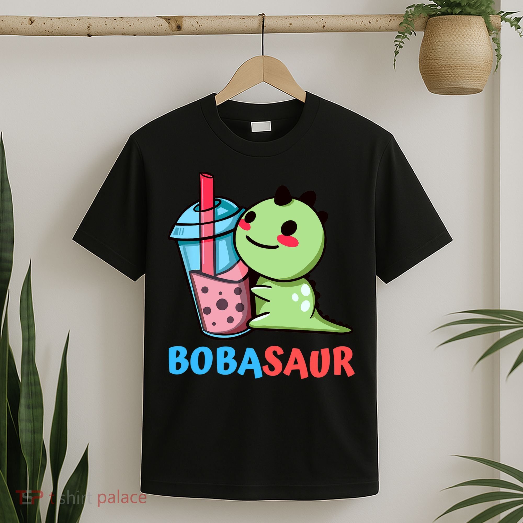 Bobasaur Bubble Tea Boba Dinosaur Kawaii Cute Dino Pun T-Shirt