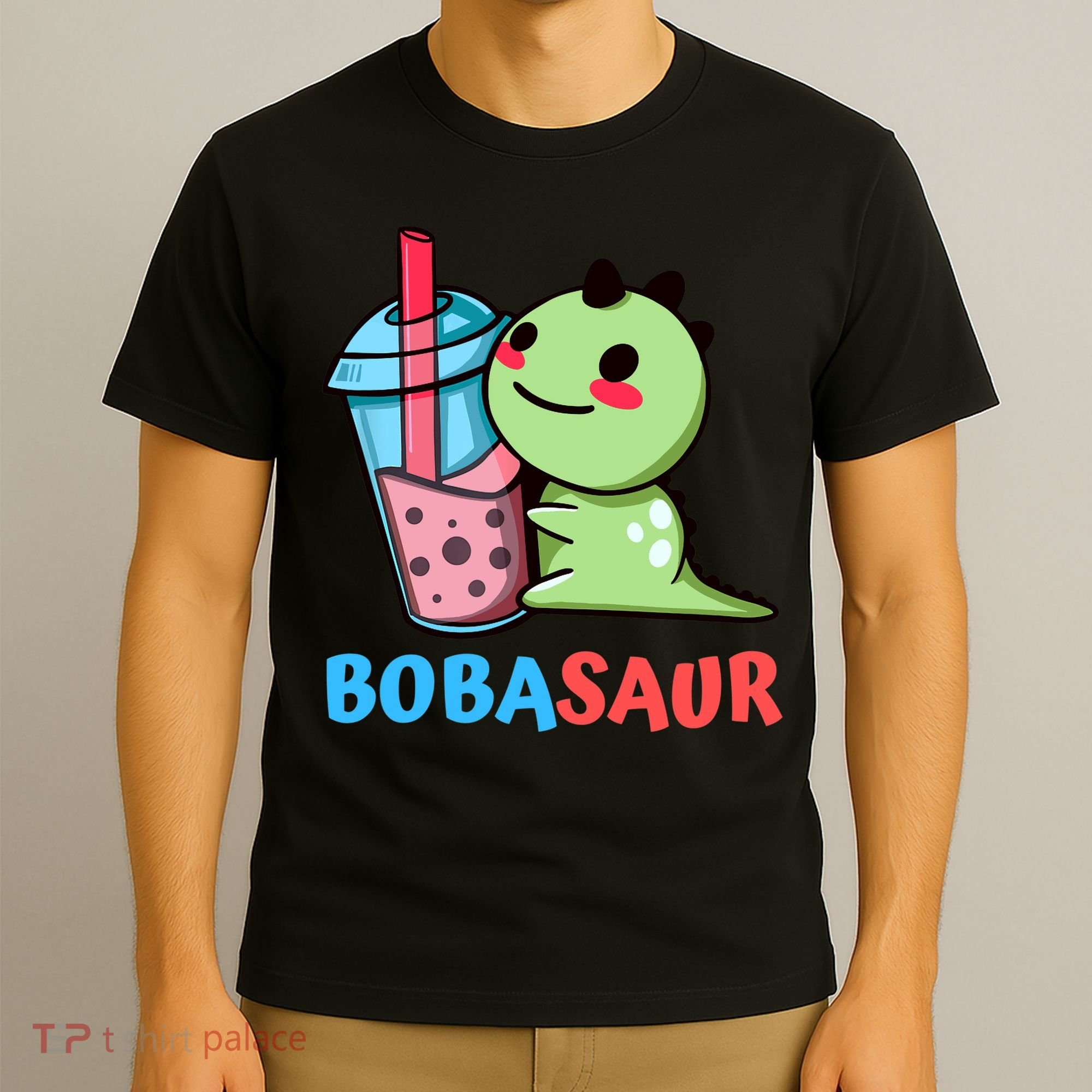 Bobasaur Bubble Tea Boba Dinosaur Kawaii Cute Dino Pun T-Shirt