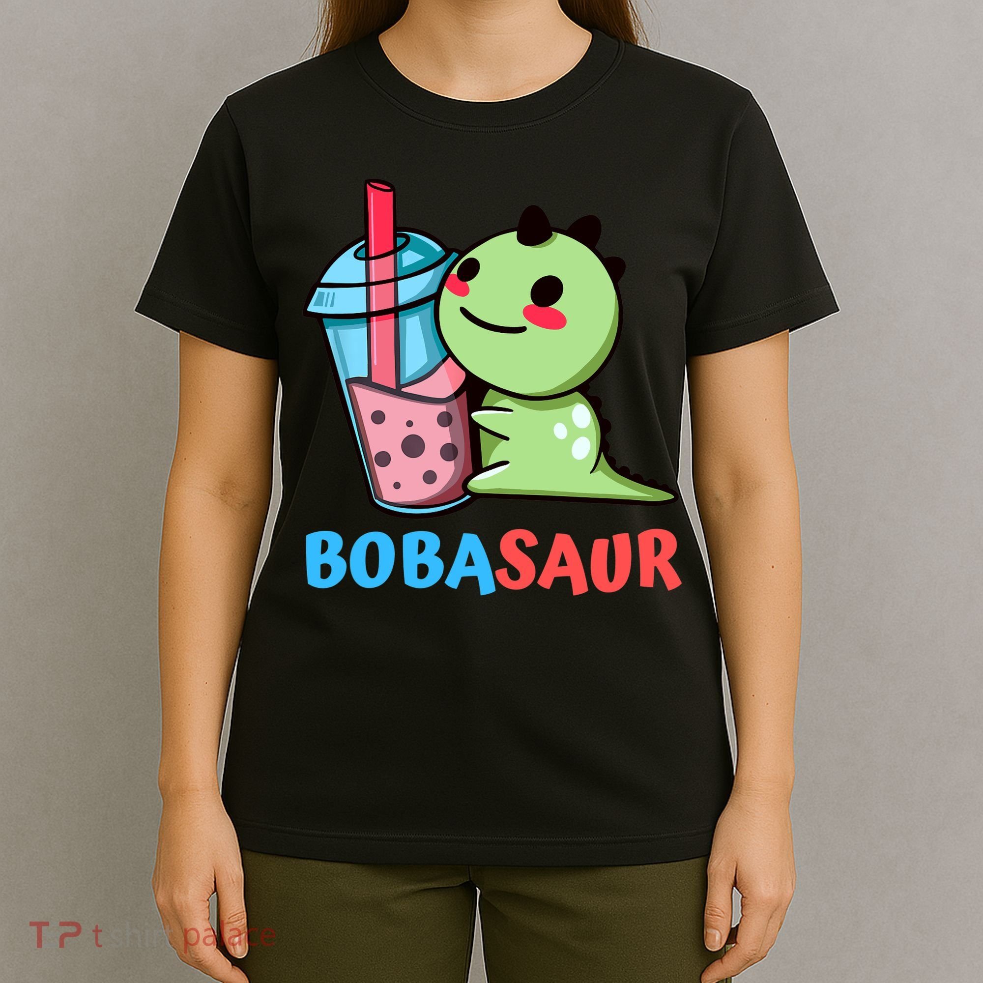 Bobasaur Bubble Tea Boba Dinosaur Kawaii Cute Dino Pun T-Shirt