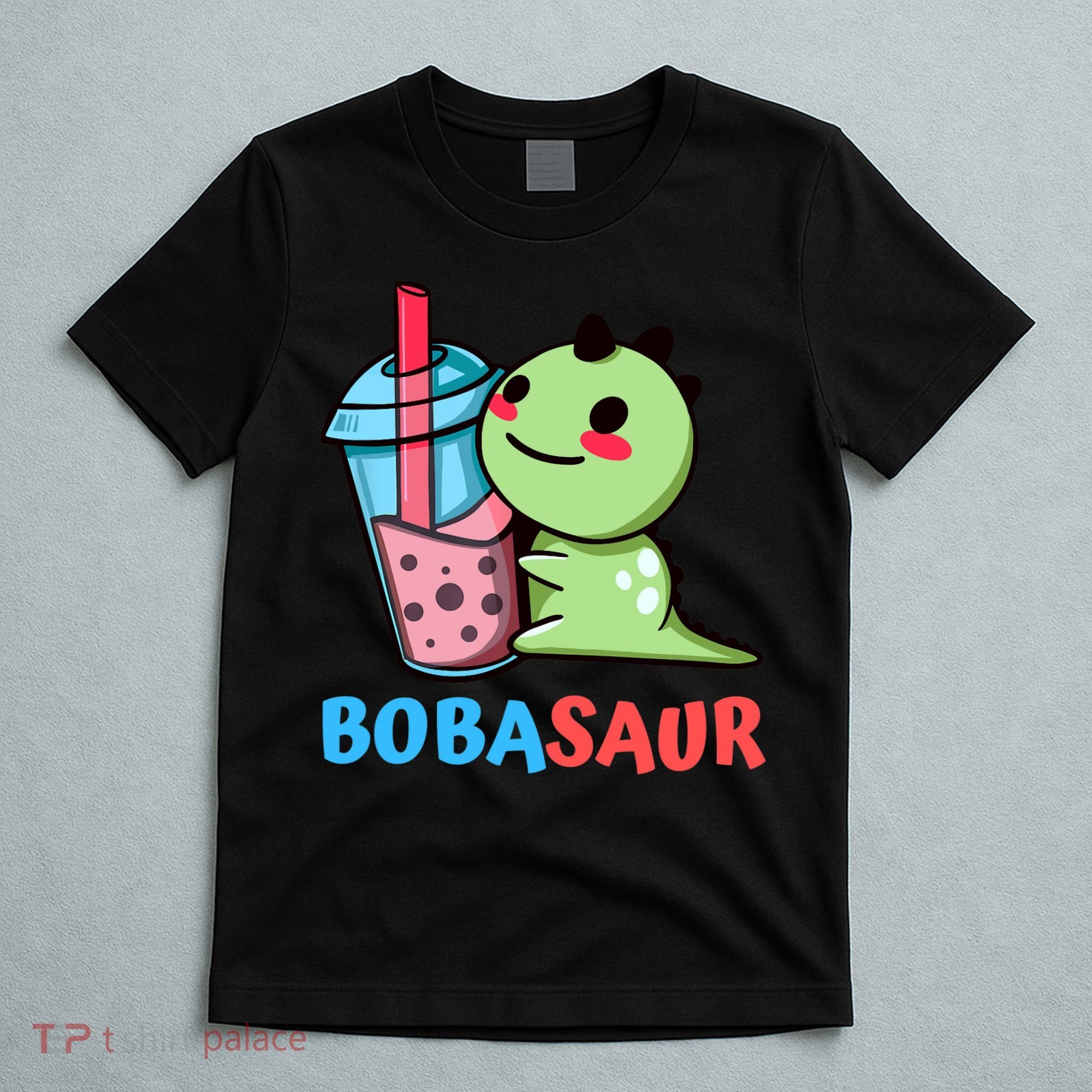 Bobasaur Bubble Tea Boba Dinosaur Kawaii Cute Dino Pun T-Shirt