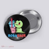 Bobasaur Bubble Tea Boba Dinosaur Kawaii Cute Dino Pun Button thumb 0