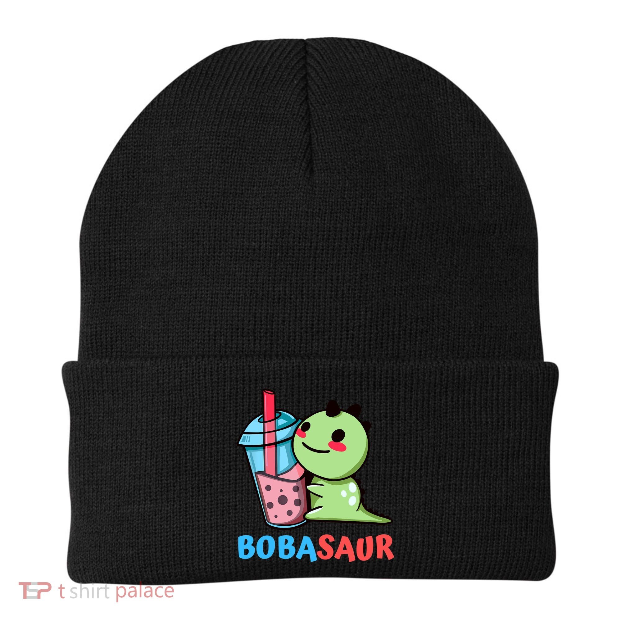 Bobasaur Bubble Tea Boba Dinosaur Kawaii Cute Dino Pun Beanie