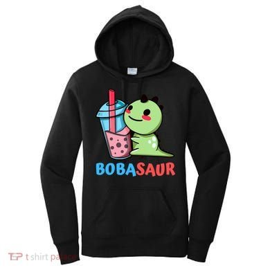 Bobasaur Bubble Tea Boba Dinosaur Kawaii Cute Dino Pun Women's Hoodie