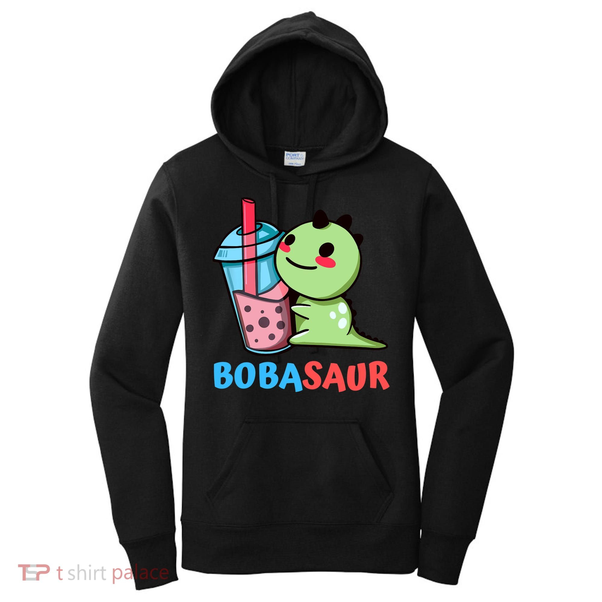 Bobasaur Bubble Tea Boba Dinosaur Kawaii Cute Dino Pun Women's Hoodie