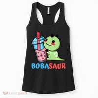 Bobasaur Bubble Tea Boba Dinosaur Kawaii Cute Dino Pun Women's Tank Top thumb 0