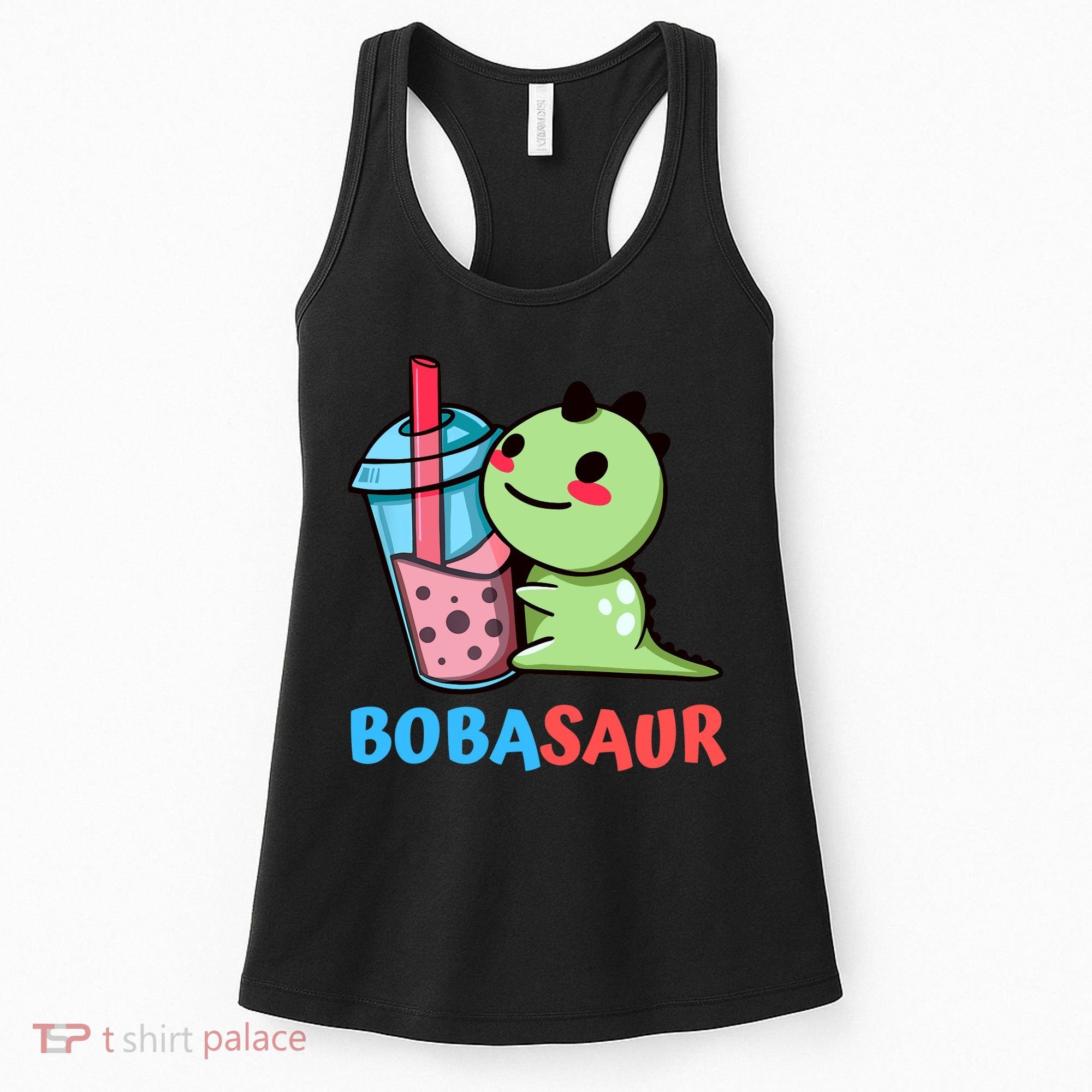 Bobasaur Bubble Tea Boba Dinosaur Kawaii Cute Dino Pun Women's Tank Top