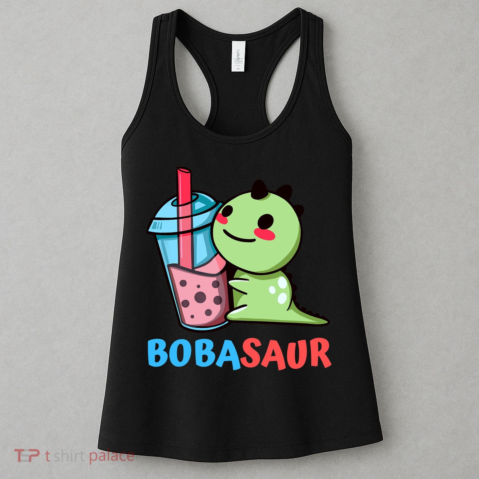 Bobasaur Bubble Tea Boba Dinosaur Kawaii Cute Dino Pun Women's Tank Top