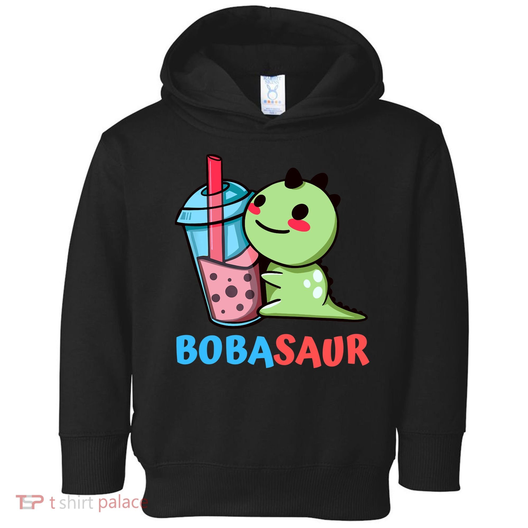 Bobasaur Bubble Tea Boba Dinosaur Kawaii Cute Dino Pun Toddler Hoodie