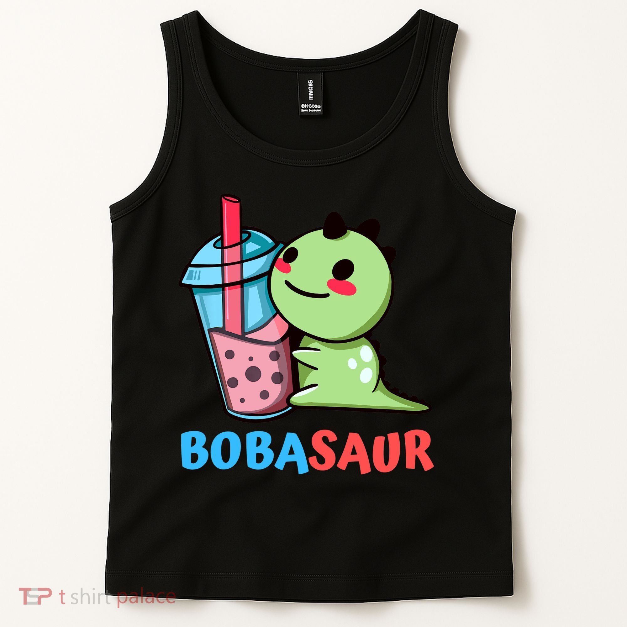 Bobasaur Bubble Tea Boba Dinosaur Kawaii Cute Dino Pun Tank Top