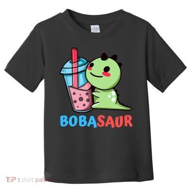 Bobasaur Bubble Tea Boba Dinosaur Kawaii Cute Dino Pun Toddler T-Shirt