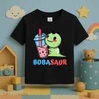 Bobasaur Bubble Tea Boba Dinosaur Kawaii Cute Dino Pun Toddler T-Shirt thumb 3