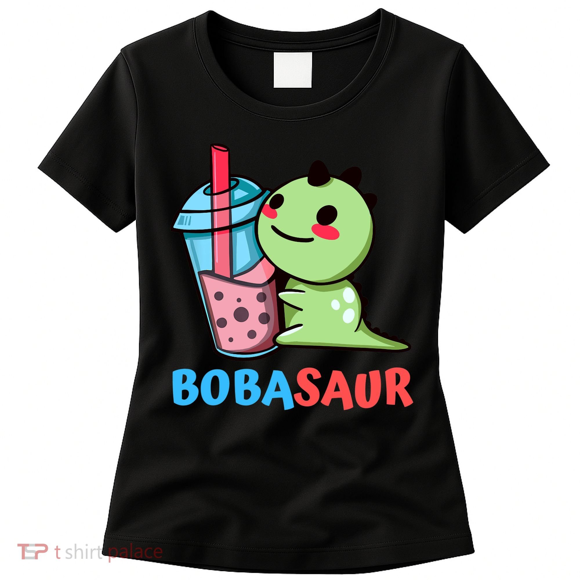 Bobasaur Bubble Tea Boba Dinosaur Kawaii Cute Dino Pun Women's T-Shirt