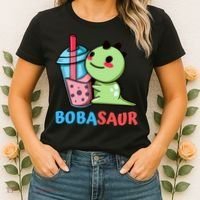 Bobasaur Bubble Tea Boba Dinosaur Kawaii Cute Dino Pun Women's T-Shirt thumb 2