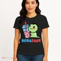 Bobasaur Bubble Tea Boba Dinosaur Kawaii Cute Dino Pun Women's T-Shirt thumb 4