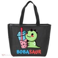Bobasaur Bubble Tea Boba Dinosaur Kawaii Cute Dino Pun Tote Bag thumb 0
