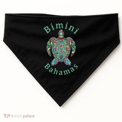 Bimini Bahamas Tribal Turtle Gift USA-Made Doggie Bandana