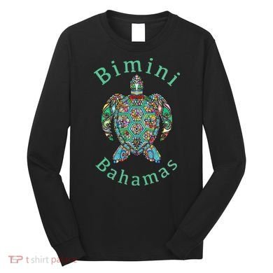 Bimini Bahamas Tribal Turtle Gift Long Sleeve Shirt