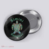 Bimini Bahamas Tribal Turtle Gift Button thumb 0