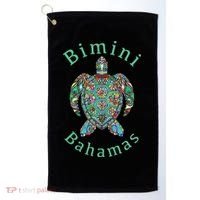 Bimini Bahamas Tribal Turtle Gift Golf Towel thumb 0