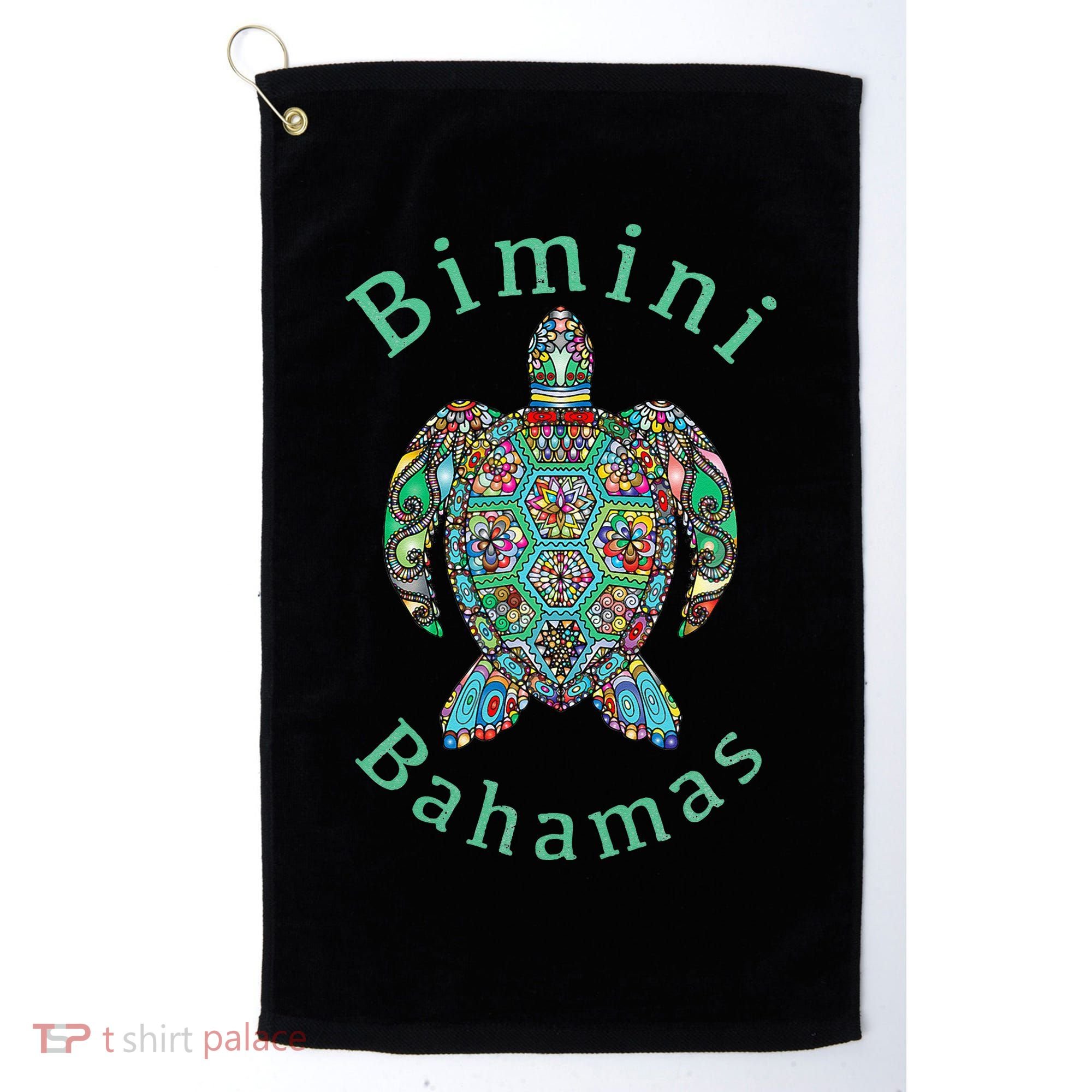 Bimini Bahamas Tribal Turtle Gift Golf Towel