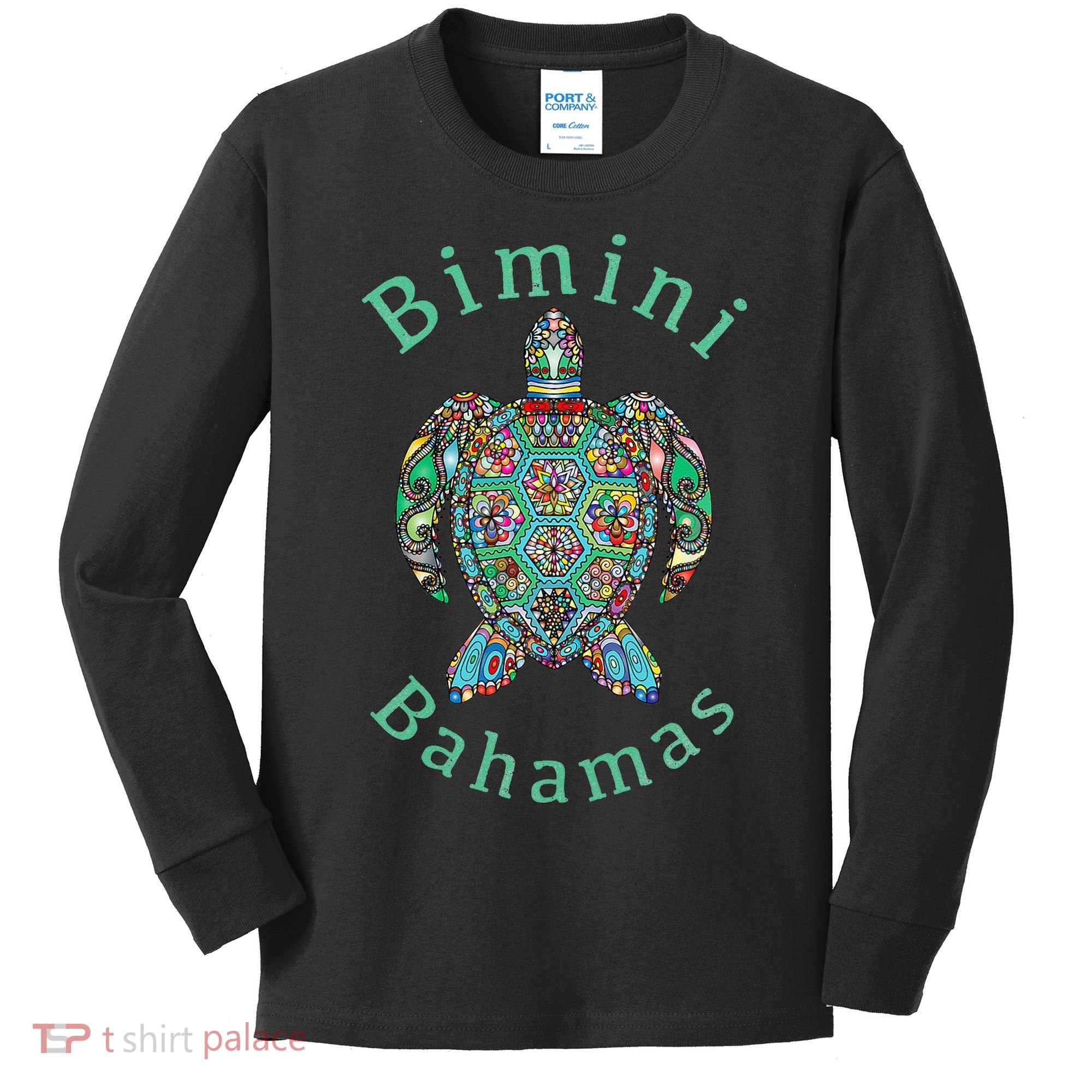 Bimini Bahamas Tribal Turtle Gift Kids Long Sleeve Shirt