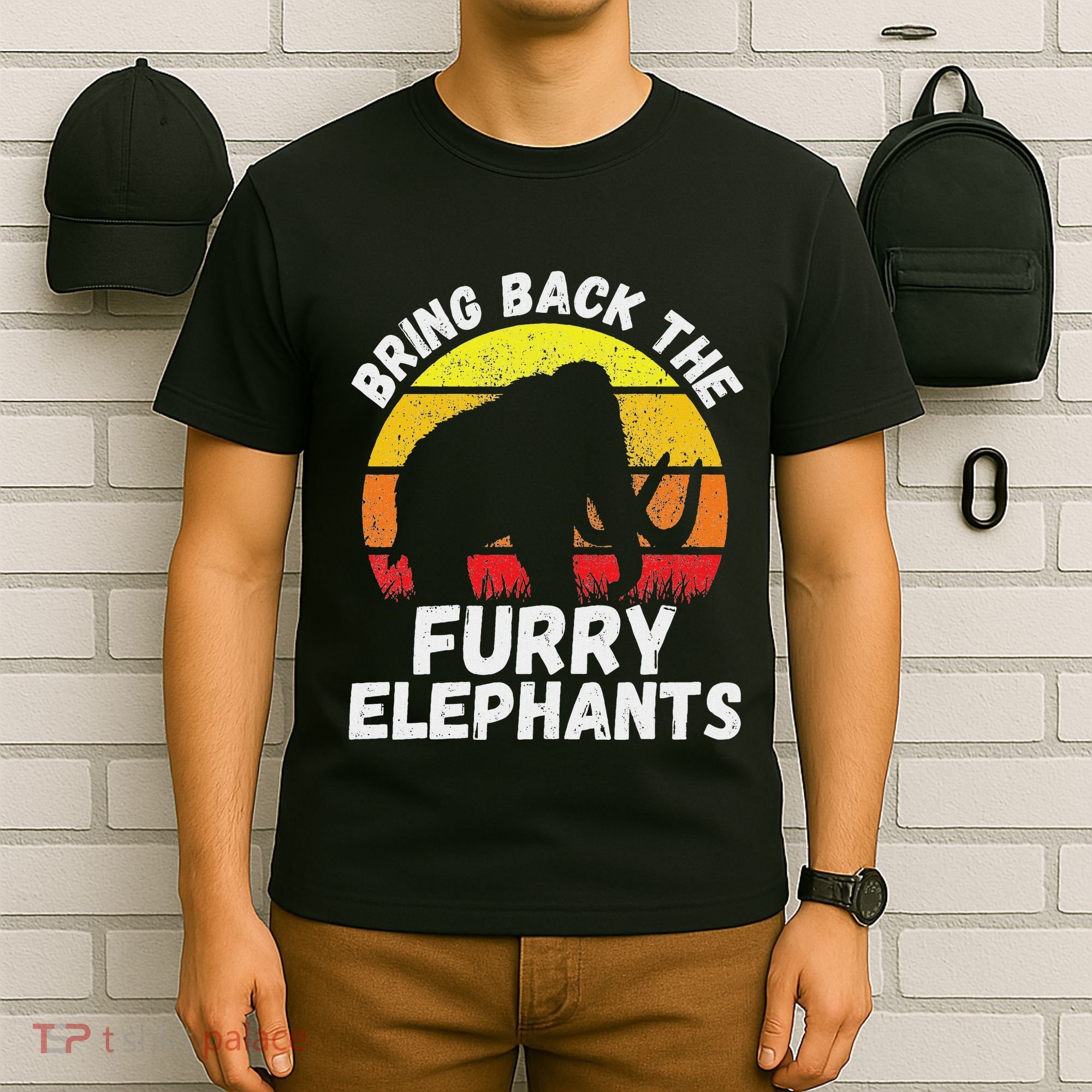 Bring Back The Furry Elephants Woolly Mammoth Funny Quote T-Shirt