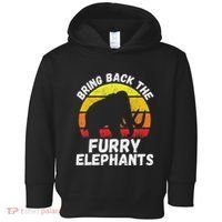 Bring Back The Furry Elephants Woolly Mammoth Funny Quote Toddler Hoodie thumb 0