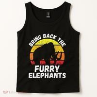 Bring Back The Furry Elephants Woolly Mammoth Funny Quote Tank Top thumb 2